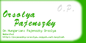 orsolya pajenszky business card